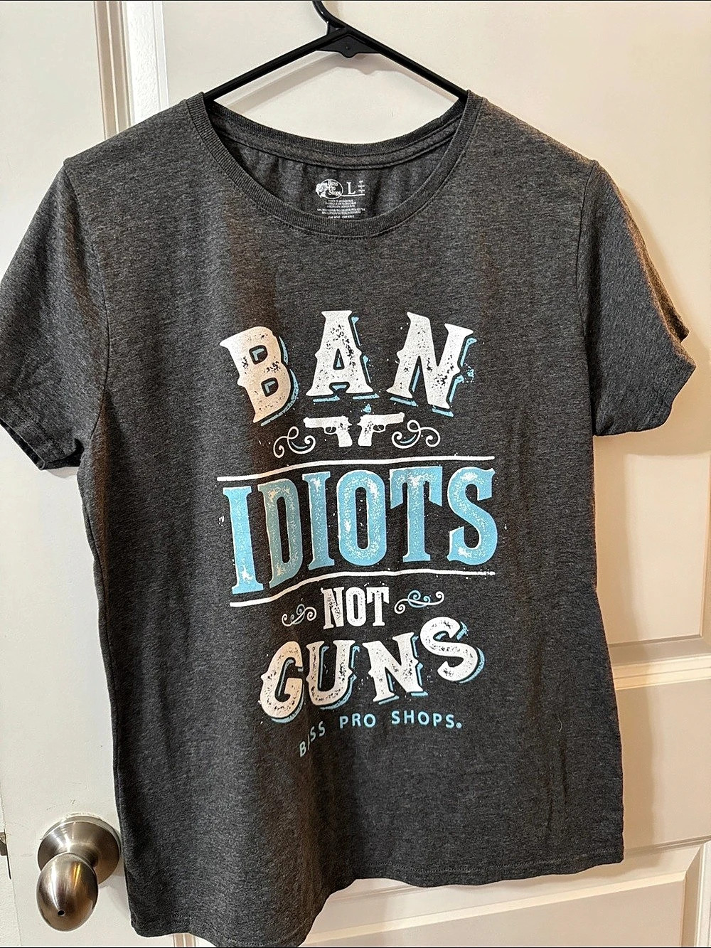 Bass Pro Shops Ban Idiots Not Guns Graphic Tee Graphic Tee Gray Large